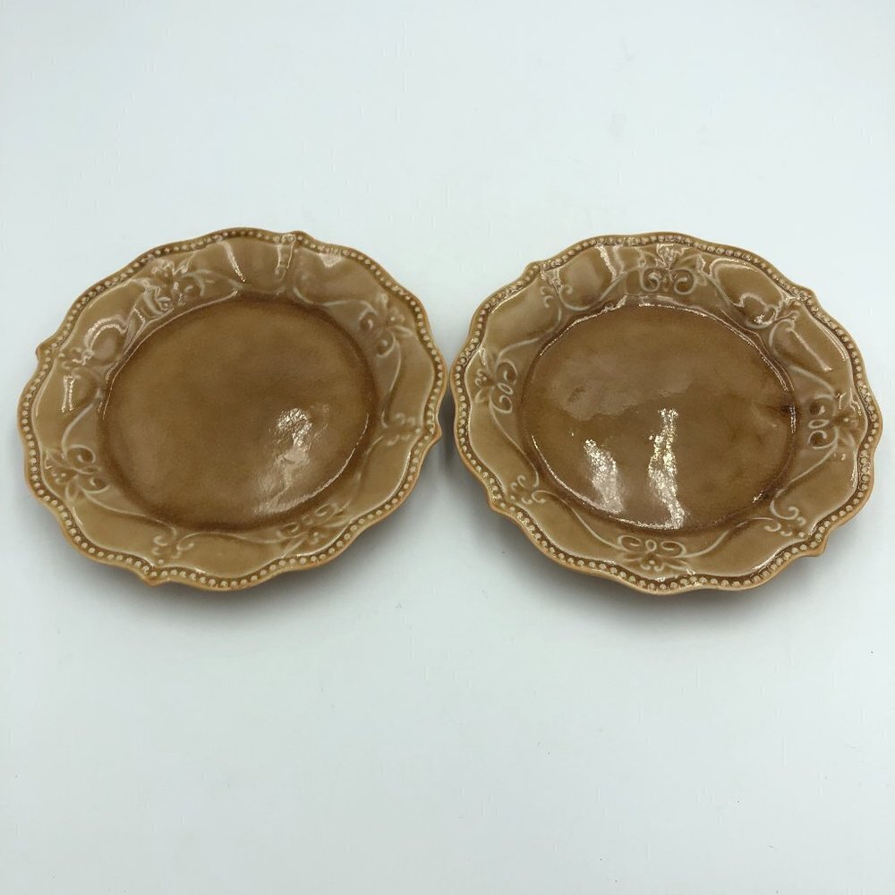 The Pioneer Woman Set of Two Brown Salad Plates 8 1/2"